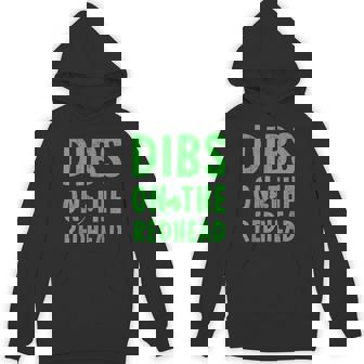 Dibs On The Redhead St Patrick's Day -Adults Sleeveless Modern Straight Fit Black Hoodie - Seseable