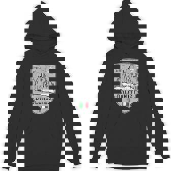 Dolomites Mountain Tre Cime Italy Emblem Unisex Hoodie - Monsterry