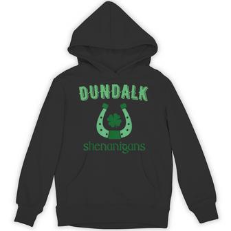 Dundalk Shenanigans St Patrick's Day Lucky Horseshoe Clover Unisex Hoodie - Monsterry