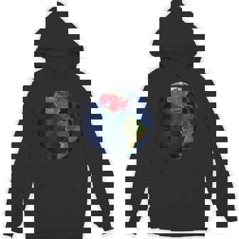 Earth Planet With Red Electoral Map 2024 Occupy Solar System Unisex Hoodie - Monsterry