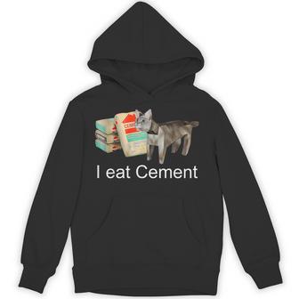 I Eat Cement Cat Meme Internet Memes Memes Unisex Hoodie - Monsterry