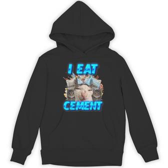I Eat Cement Cat Meme – Unhinged Cringe Hoodie - Monsterry