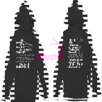 Eat Sleep Gymnastics Repeat Gymnastics Player Unisex Hoodie - Monsterry
