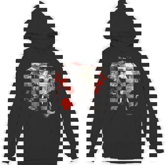 Elephant Flowers Music Animal Art Elephant Unisex Hoodie - Monsterry