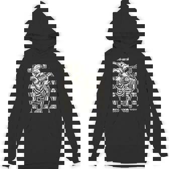 English Bulldog Dog Skeleton Halloween Unisex Hoodie - Monsterry