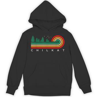 Evergreen Vintage Stripes Chilkat Alaska Unisex Hoodie - Monsterry