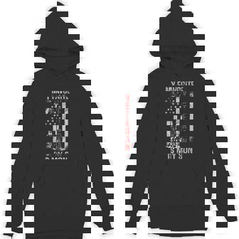 My Favorite Veteran Is My Son Us Flag Retro Veteran Day Hoodie - Seseable