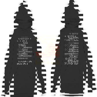 My Favorite Volleyball Player Calls Me Bonus Dad USA Flag Unisex Hoodie - Monsterry