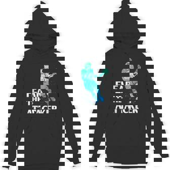 Fear The Attacker Lacrosse Goalie Stick & Helmet Men & Boys Unisex Hoodie - Monsterry