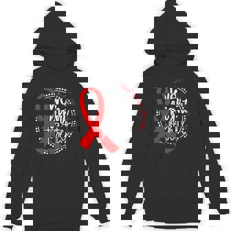 In February We Wear Red Heart Disease Awareness Ribbon Unisex Hoodie - Monsterry