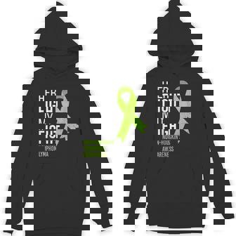 Her Fight Is My Fight Non-Hodgkin Lymphoma Awareness Ribbon Unisex Hoodie - Monsterry