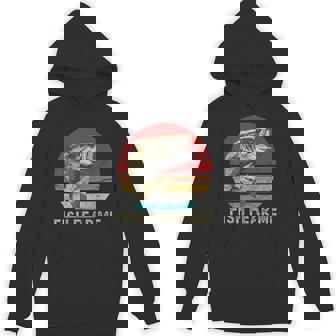 Fish Fear Me Bass Fish Catching Retro Vintage Fishing Hoodie - Thegiftio UK