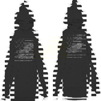 Fishing Camo American Flag Bass Fish Camouflage Hoodie - Seseable