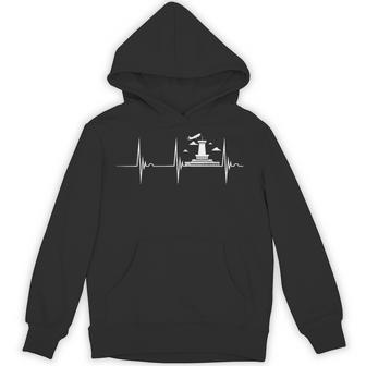 Flight Radar ATC Flight Control Heartbeat EKG Pulse Airport Unisex Hoodie - Monsterry