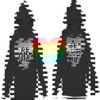 Free Auntie Hugs LGBT Gay Lesbian Pride Month Rainbow Flag Unisex Hoodie - Monsterry