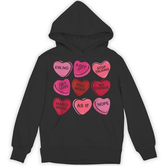 Anti Valentines Day Candy Heart Conversation Women's Hoodie - Thegiftio UK