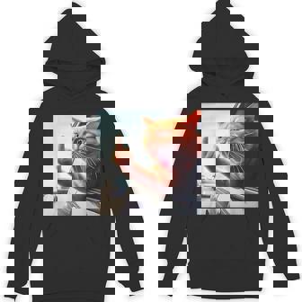 Cat Middle Finger Hilarious Cat In The Car Cat Lover Hoodie - Monsterry