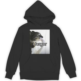 Silly Cat Meme I Forgor Cringe Brainrot Meme Hoodie - Thegiftio UK