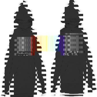 Gay Barcode New York Pride Ally Rainbow LGBTQ Pride Flag Unisex Hoodie - Monsterry
