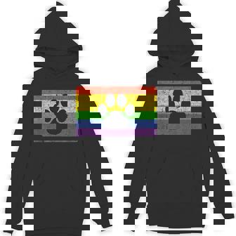 Gay Furry Pride Fandom Paw Rainbow LGBT Flag Unisex Hoodie - Monsterry