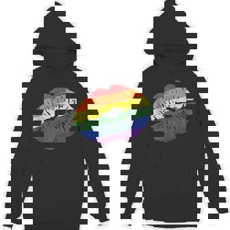 Gay Kiss Rainbow Pride Flag Sexy Lips Proud LGBT-Q Ally Tank Top Unisex Hoodie - Monsterry