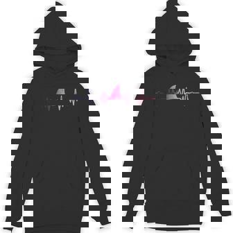 Genderfluid Shark Fin Heartbeat Queer Pride Flag Shark Lover Unisex Hoodie - Monsterry