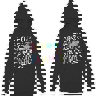 I Go To School In My Pajamas Home School And Online Virtual Hoodie - Thegiftio UK