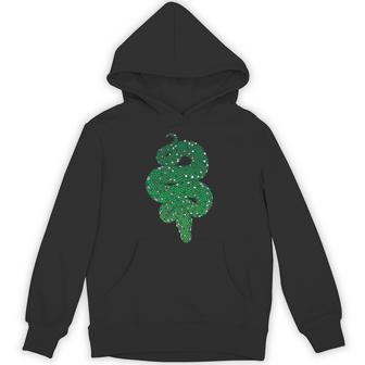 Green And Silver Curvy Snake Scale Art Premium Unisex Hoodie - Monsterry