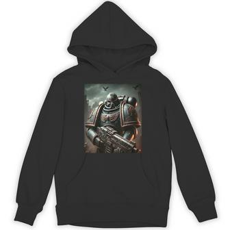 Grimdark Space Marine On The Battlefield 40K Hoodie - Thegiftio UK
