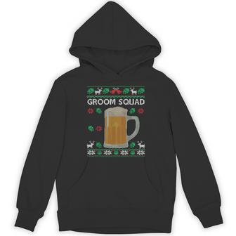 Groom Squad Matching Bachelor Party Groomsmen Ugly Christmas Unisex Hoodie - Monsterry