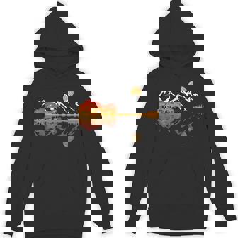 Guitar Lake Mountain Reflections Shadow Love Guitar Musician Unisex Hoodie - Monsterry