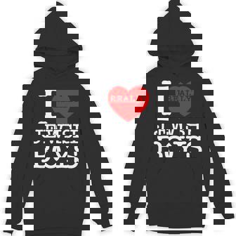 I Heart Love Jewish Boys Hebrew Judaica Red Valentines Day Unisex Hoodie - Monsterry