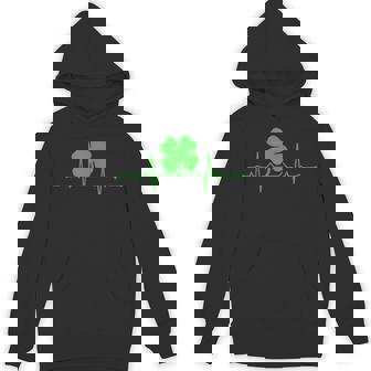 Heartbeat Irish Four Leaf Clover T-Shirt St Pattys Shamrock Unisex Hoodie - Monsterry