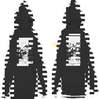 Hiking Path Sunset Mountains Trees Outdoors Camping Nature Unisex Hoodie - Monsterry