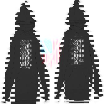 Hockey Stick Usa Flag Hockey Player Hoodie - Monsterry