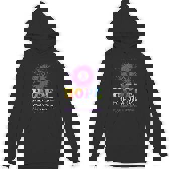 Hope For A Cure Alzheimer's Awareness Happy Purple Graphic Unisex Hoodie - Monsterry