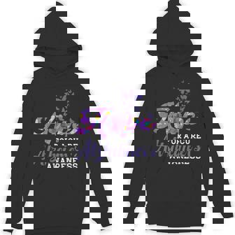 Hope For A Cure Alzheimer's Awareness Purple Graphic Unisex Hoodie - Monsterry