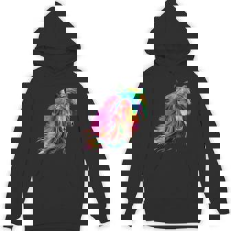 Horse Rainbow Watercolour Artistic Horse Unisex Hoodie - Monsterry