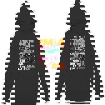 I'm 4 This Is How I Roll 4th Birthday Boys Monster Truck Unisex Hoodie - Monsterry