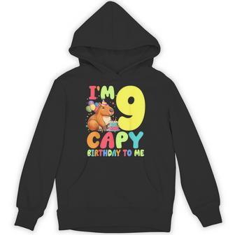 I'm 9 Year Old Capy Birthday To Me 9Th Birthday Capybara Hoodie - Thegiftio UK