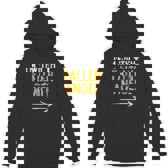 I'm With The Fallen Angel Costume Halloween Couple Matching Unisex Hoodie - Monsterry