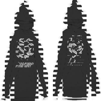 Infinity Heart Gray Ribbon Aphasia Awareness Unisex Hoodie - Monsterry