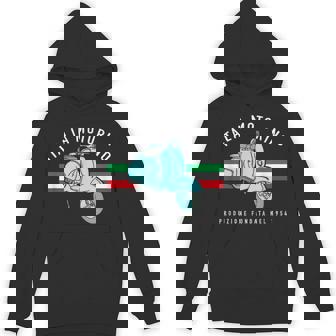 Italia Motorino Vintage Italian Scooter Italian Flag Hoodie - Seseable