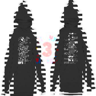 It's My 3Rd Birthday Spider Theme Party Boys 3 Years Old Hoodie - Thegiftio UK