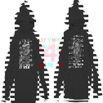 It's My 4Th Birthday Spider Theme Party Boy Birthday Hoodie - Thegiftio UK