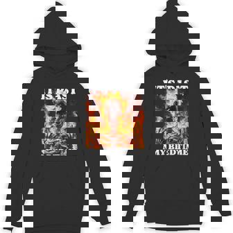 It's Past My Bedtime Skeleton Meme Flames Ironic Tired Hoodie - Monsterry