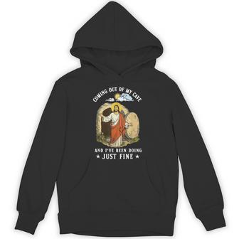 Jesus Coming Out Of My Cave And I've Been Doing Just Fine Hoodie - Thegiftio UK