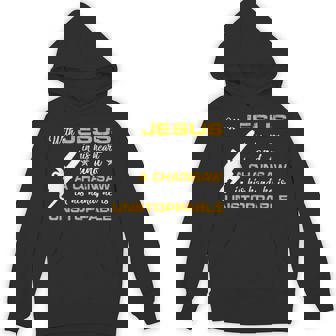 With Jesus In His Heart Chainsaw In His Hand Chainsaw Man Unisex Hoodie - Monsterry