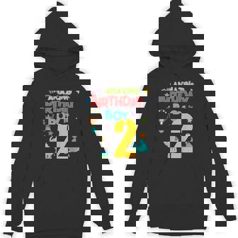 Kids 2 Year Old Circus Birthday Party Amazing Birthday Boy Two Unisex Hoodie - Monsterry