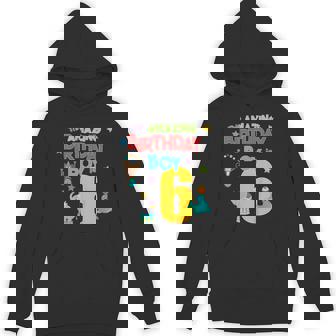 Kids 6 Year Old Circus Birthday Party Amazing Birthday Boy Is Six Unisex Hoodie - Monsterry